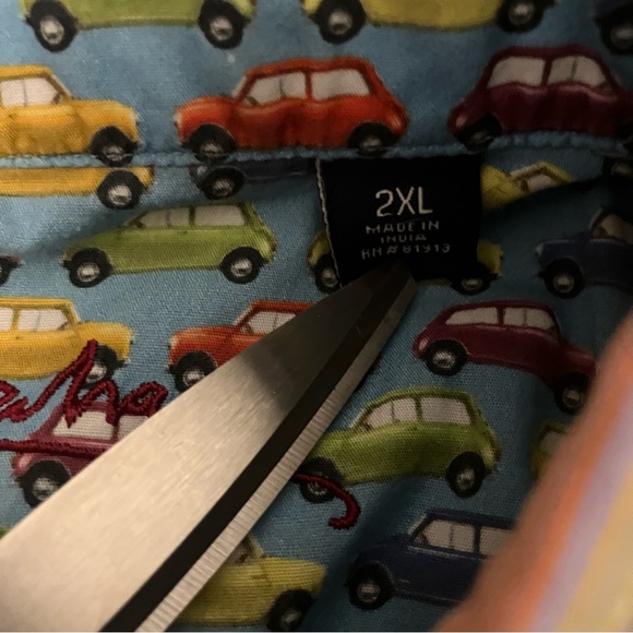 Robert Graham Men's Multicolor Flipped Cuff Long Sleeve Button Up Shirt Size 2XL - Picture 10 of 11